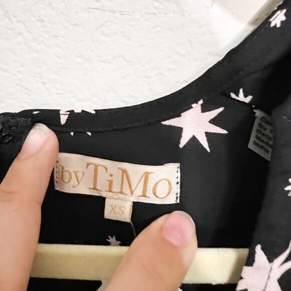 byTiMo Vintage Star Print Astrological Puff Sleeve Flowy Mini Dress - Picture 11 of 11